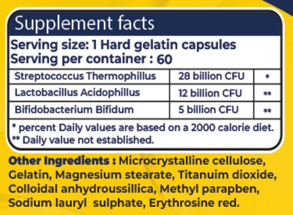 Advanced Nutrition flortariko facts — close-up from approved label artwork